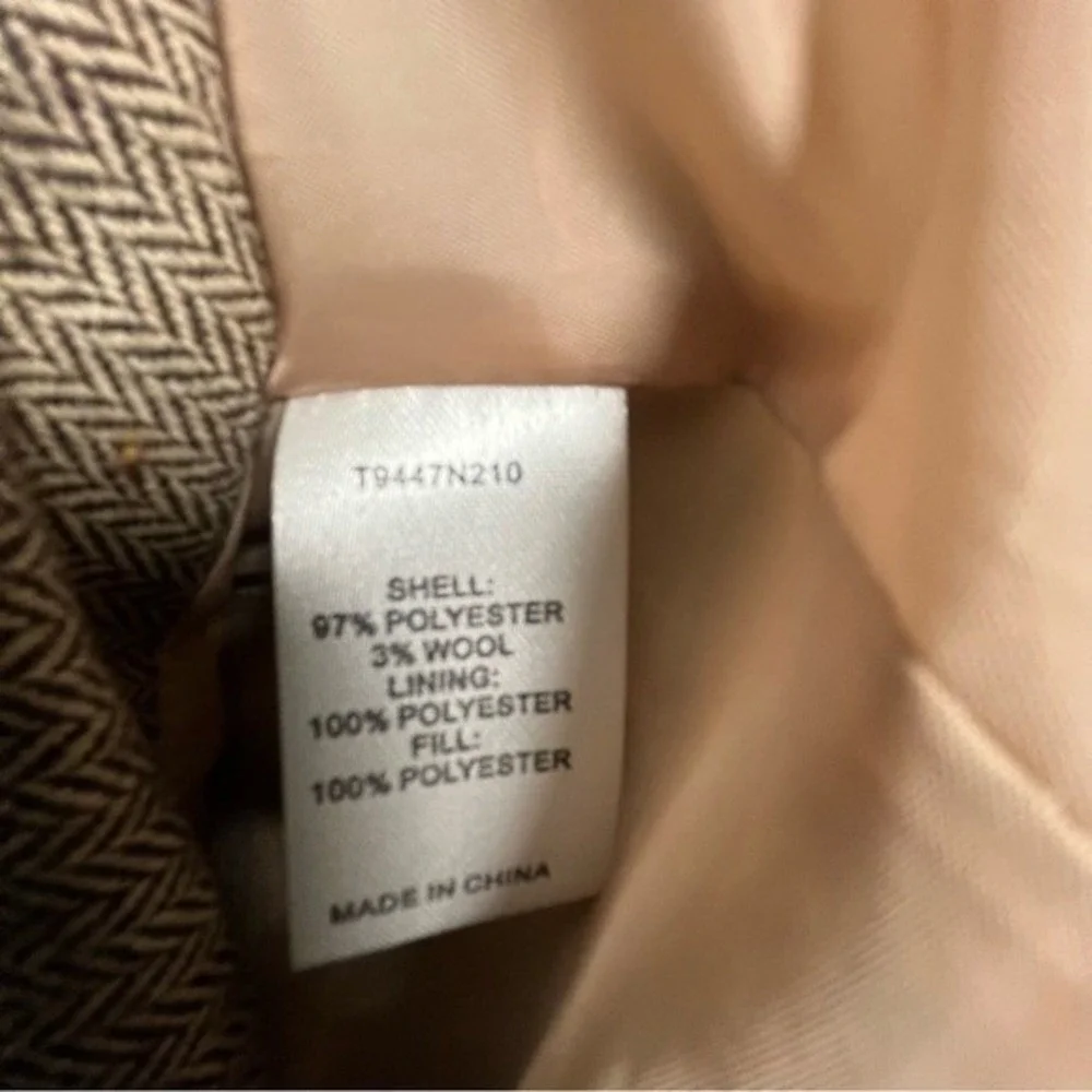 Tart Collections Vest Womens Large Quilted Puffer Taupe Brown Zip Front